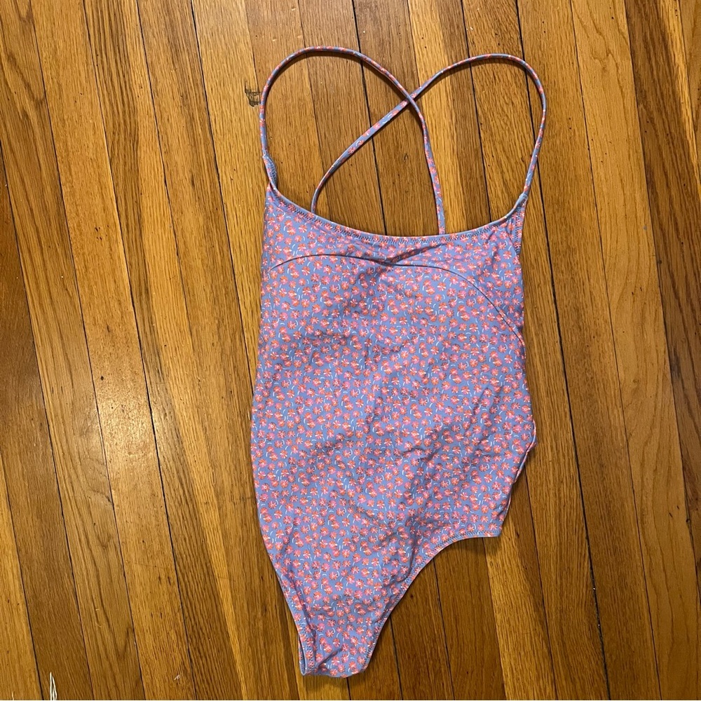 NWT J.Crew Curved One-Piece Swimsuit - Summer Fields floral Size 10 - Picture 2 of 3